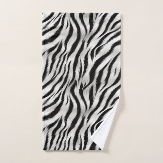 Zwart Wit Zebra Print Dierensafari Bad Handdoek (Handdoek)