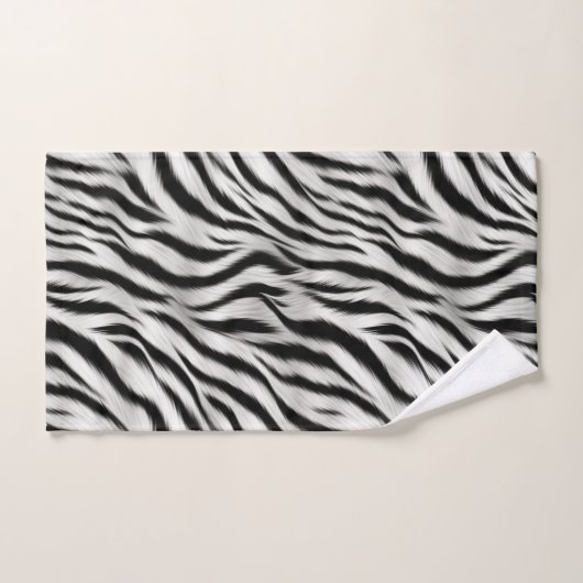 Zwart Wit Zebra Print Dierensafari Bad Handdoek (Handdoek)