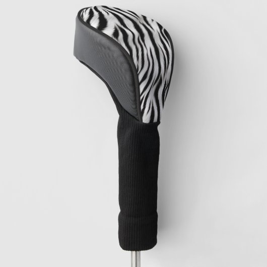 Zwart Wit Zebra Print Dierensafari Golfheadcover (Schuin)