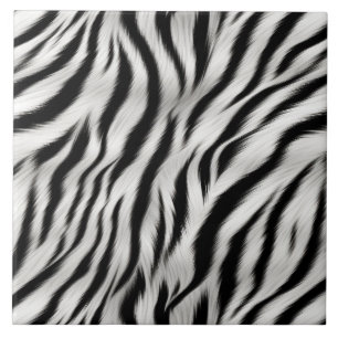 Zwart Wit Zebra Print Dierensafari Tegeltje