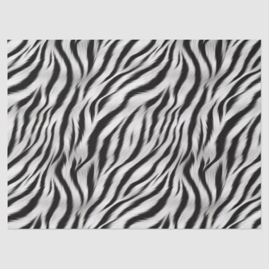 Zwart Wit Zebra Print Dierensafari Tissuepapier (Voorkant)