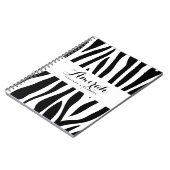 Zwart-wit zebra print gepersonaliseerd Notitieboek (Linkerzijde)