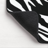 Zwart-wit zebra print gepersonaliseerde mousepad muismat (Hoek)