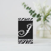 Zwart Wit Zebra Print Pattern Visitekaartje (Staand voorkant)