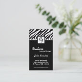 Zwart Wit Zebra Print Personaliseer Visitekaartje (Staand voorkant)