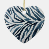 Zwart Wit Zebra Print Waterverf Keramisch Ornament (Achterkant)