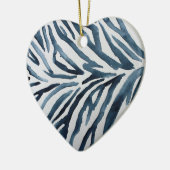 Zwart Wit Zebra Print Waterverf Keramisch Ornament (Links)