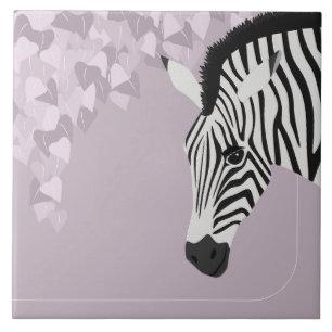 Zwart Wit Zebra Roze Ivy Tegeltje