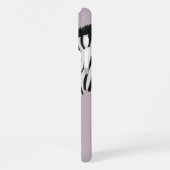 Zwart Wit Zebra Roze Voeg Naam toe iPhone Hoesje (Linkerkant)