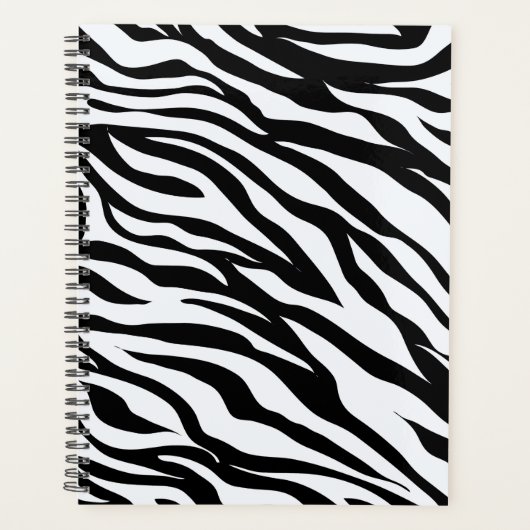Zwart-wit Zebra Safari Animal Print Planner (Voorkant)