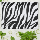 Zwart-wit zebra streeppatroon dierenprint theedoek (Gevouwen)