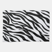 Zwart-wit zebra streeppatroon dierenprint theedoek (Horizontaal)