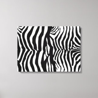 Zwart-wit zebra strepen muur canvas afdruk