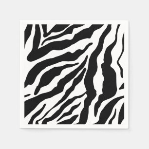 Zwart&Wit Zebra Strepen Safari Dierenprint Servet