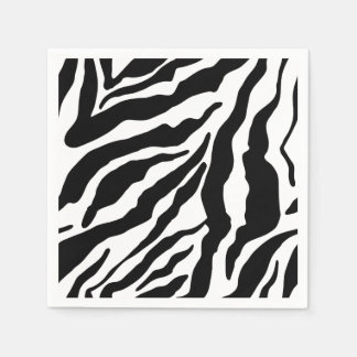 Zwart&Wit Zebra Strepen Safari Dierenprint Servet