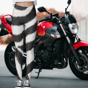 Zwart-wit zebra strepenpatroon dieren in het wild leggings