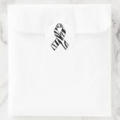 Zwart-wit Zebra Stripe Awareness Lint Ronde Sticker (Tas)