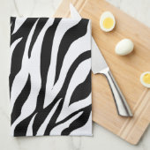 Zwart-wit Zebra Stripe Pattern Animal Print Theedoek (Quarter Fold)