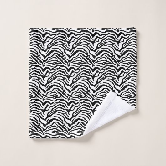 Zwart-wit zebra stripe print bad handdoek (Wasdoekje)
