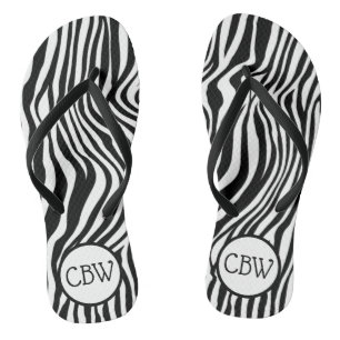 Zwart-wit Zebra Stripe proefkonijn Teenslippers