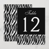 Zwart Wit Zebra Tafelnummer Deel van Set van 12 (Voorkant / Achterkant)