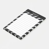 Zwart-wit zebrapatroon dat bedoeld is om een lijst post-it® notes (Schuin)