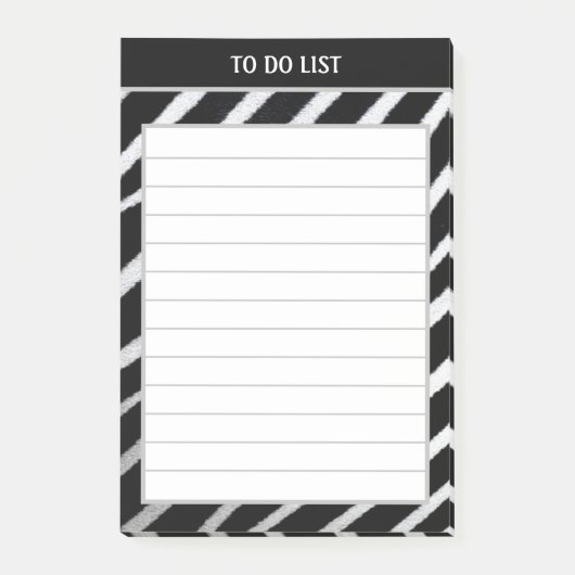Zwart-wit zebrapatroon dat bedoeld is om een lijst post-it® notes (Voorkant)