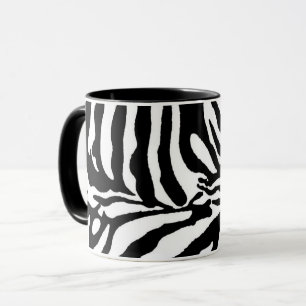 Zwart wit zebrapatroon wilde safari dieren mok
