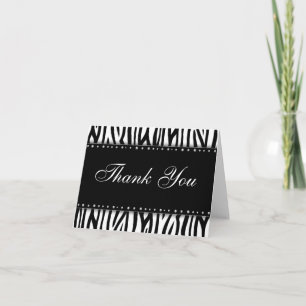 Zwart-wit zebraprint diamanten bedankt