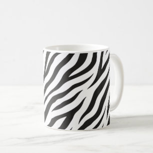 Zwart-wit zebraprint klassiek dierpatroon M Koffiemok