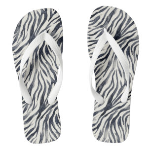 Zwart-wit zebraprintpatroon teenslippers