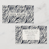 Zwart-wit zebraprintpatroon visitekaartje (Voorkant / Achterkant)