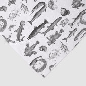  zwart-wit Zee - Scheppen Tissuepapier (Detail)