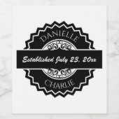   zwart wit zegel wijn etiket (Enkel label)