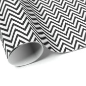 Zwart-wit ZigZag Chevron Gift Cadeaupapier (Rol Hoek)