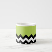 Zwart-wit Zigzag, Chevron, Groen, Jouw naam Espresso Kop (Voorkant)