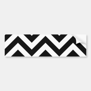Zwart-wit Zigzag Chevron Pattern Bumpersticker