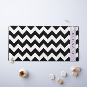 Zwart-wit Zigzag, Chevron Pattern, Jouw naam Bureaumat