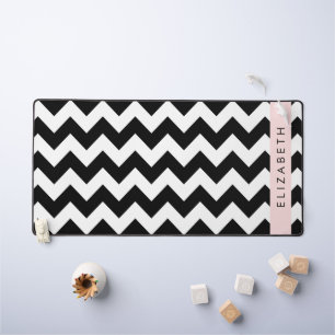 Zwart-wit Zigzag, Chevron Pattern, Jouw naam Bureaumat