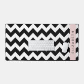Zwart-wit Zigzag, Chevron Pattern, Jouw naam Bureaumat (Keyboard & Muis)