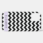 Zwart-wit Zigzag, Chevron Pattern, Jouw naam Case-Mate iPhone Case (Achterkant (horizontaal))
