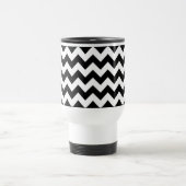 Zwart-wit Zigzag, Chevron Pattern, Jouw naam Reisbeker (Center)
