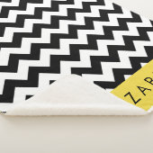 Zwart-wit Zigzag, Chevron Pattern, Jouw naam Sherpa Deken (3/4)