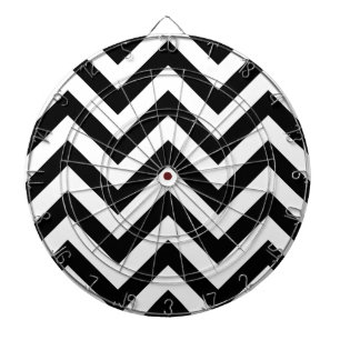 Zwart-wit Zigzag Chevrons Patroon Dartbord