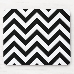 Zwart-wit Zigzag Chevrons Patroon Muismat
