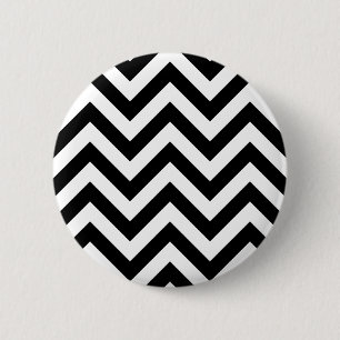 Zwart-wit Zigzag Chevrons Patroon Ronde Button 5,7 Cm
