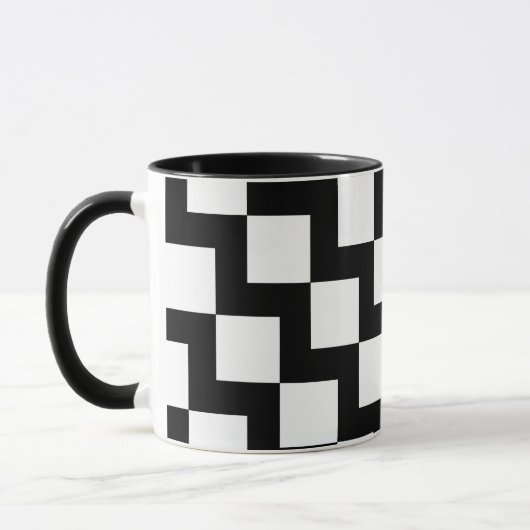 Zwart Wit ZigZag Mok (Links)