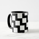 Zwart Wit ZigZag Mok (Voorkant links)