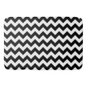 Zwart-wit zigzag patroon, Chevron Pattern Badmat (Voorkant)