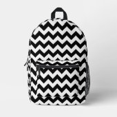 Zwart-wit zigzag patroon, Chevron Pattern Bedrukte Rugzak (Voorkant)
